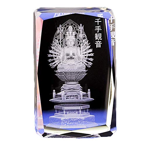 ZGPTX Kristall 3D Laser Statue Dekor geätzt Kreativität Tausendhand Guanyin Bodhisattva Buddhismus Kristall Inneres Schnitzen Cover