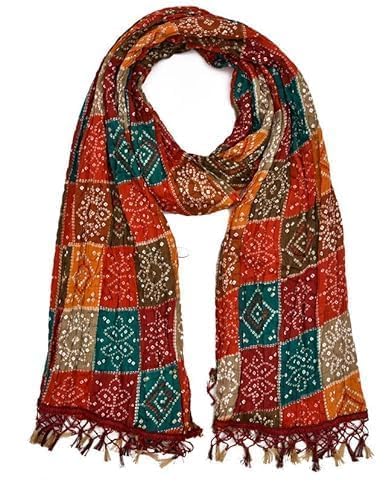 Woman's Chiffon Self Design, Printed Multicolor Women Dupatta- 2.25 meter-image-15