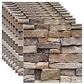 Veczom 10PCS 3D Wall Panels Peel and Stick, 3D Brick Wallpaper Peel and Stick PVC Stone Wall Panels Self-Adhesive Waterproof Wallpaper for Living Room,Interior Lobby Bedroom Hotel Office Decor