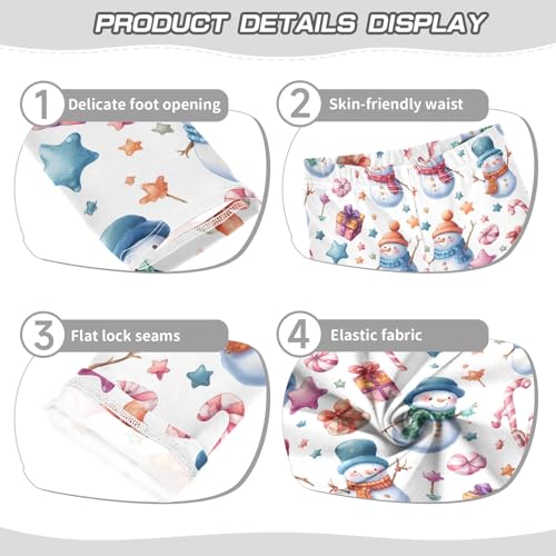 Girls' Athletic Leggings Ankle Length Yoga Dance Pants Kids Teen 4T Snowman Candy Gift3