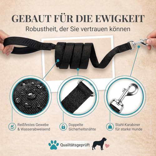 HUND IST KÖNIG Schleppleine 10m für Hunde - Hundeleine 10m mit Griffpolster - Robuste Hunde Schleppleine, wasserabweisend & schmutzunempfindlich - für erfolgreiches Hundetraining inkl. eBook