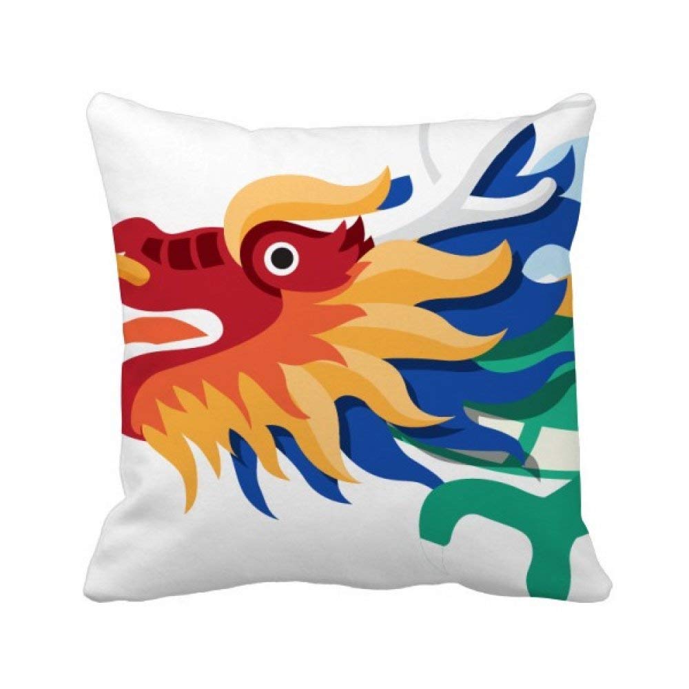 Coussin d'art traditionnel motif dragon de Chine, décoration carrée haut de gamme