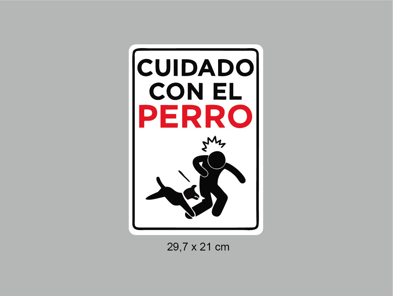 Oedim Pack 10 Señales de Cuidado con el Perro | Medida 29,7x21cm | Señaletica en Material Aluminio Blanco Resistente de 3mm | Duradera y Económica