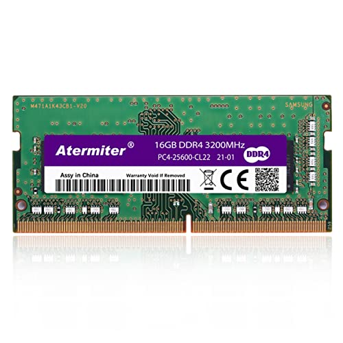 Memoria Ram Ddr4 16Gb 3200Mhz Atermiter DDR4 16GB 3200MHz PC4 CL22 1.2V SODIMM 260 Pin sin búfer sin ECC Portátil Módulo de Memoria Actualización de...