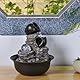 Innenbrunnen Kaskade Natur Zen entspannendes farbenfrohes Licht, Feng Shui Bedy Fountain, H25CM - Verso Zen’light, Grau + Schwarz