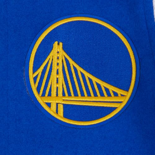 Pro Standard BIG KIDS NBA GOLDEN STATE WARRIORS CLASSIC CHENILLE VARSITY JACKET ROYAL BLUE/WHITE L - Image 7