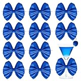 Sdfvsdg 24 Pcs Satin Royal Blue Ribbon Twist Tie Bows for Treat Bags 3.5inches Blue Bows for Crafts Premade Bows Decorating Gifts Wrapping Bows for Pop Candy Apples Cake Bakery Wedding Party