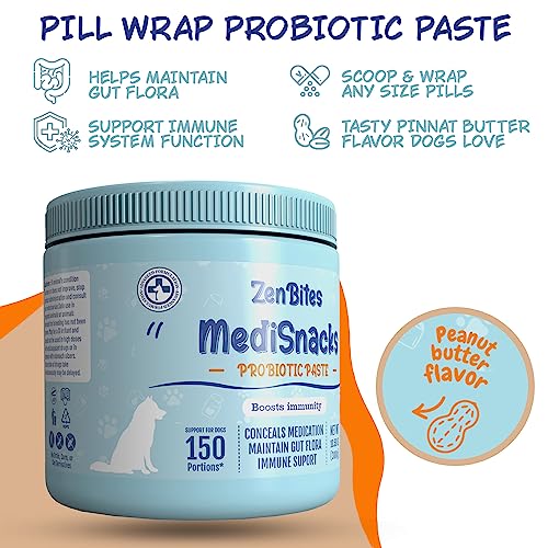 Medisnacks Pill Pouch Paste for Dogs Capsule 150 Servings Peanut Butter Flavoured Immune and Digestive Support to Conceal Medication for Dogs Natural Soft Dog Treats 106oz  Cucciolini Doodles Medisnacks pill pouch paste for dogs capsule 150 servings peanut butter flavoured immune and digestive support to conceal medication for dogs natural soft dog treats 10 6oz   cucciolini doodles