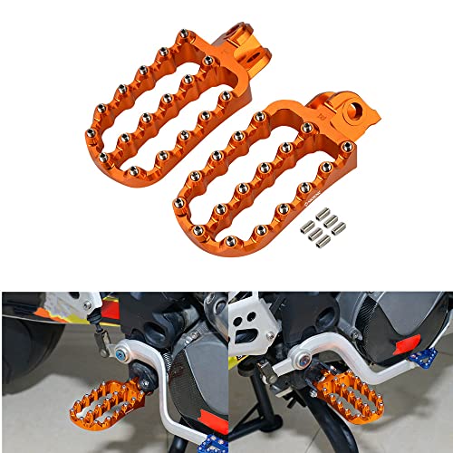 NICECNC Rally Style Motorcycle Foot Pegs Pedal Footsteps Compatible with KTM 690 Enduro/R SMC/R 2008-2022,950 990 1050 1090 1190 1290 Adventure/R/S/T,690 Rally Factory Replica Enduro SMC,Orange Alu