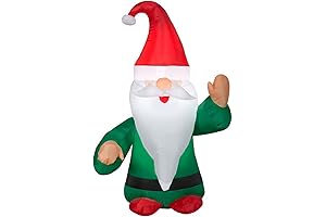 Gnome with Santa Hat Christmas Inflatable by Gemmy