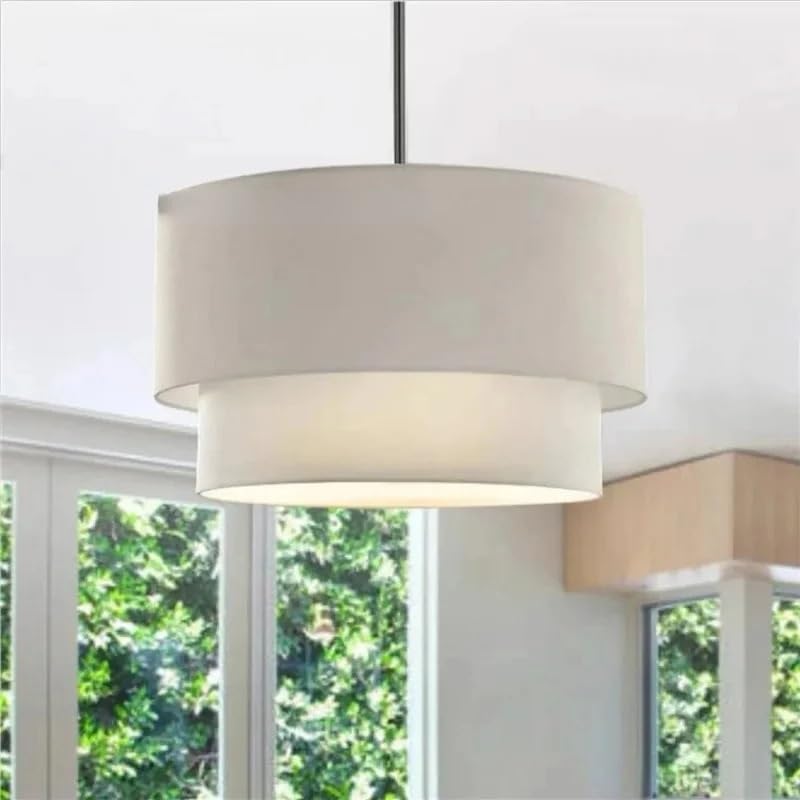 Suspension double lin blanc 50cm luminaire nordique minimaliste
