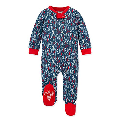 Image of Burt's Bees Baby unisex-baby Sleep & Play, Organic One-piece Romper-jumpsuit Pj, Zip Front Footed Pajama