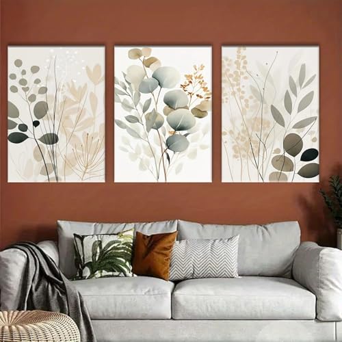 Toile bohème branches d'arbre 60x80cm triptyque chic pour salon