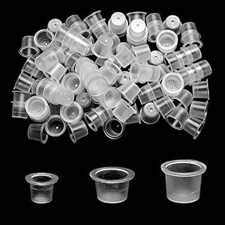 ATOMUS 300Pcs Tattoo Ink Cups Mixed Small Medium Large Size Disposable Ink Cups Tattoo Pigment Caps Holder Container Tattoo Supplies