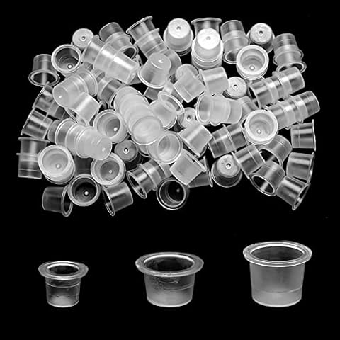 ATOMUS 300Pcs Tattoo Ink Cups Mixed Small Medium Large Size Disposable Ink Cups Tattoo Pigment Caps Holder Container Tattoo Supplies Cover