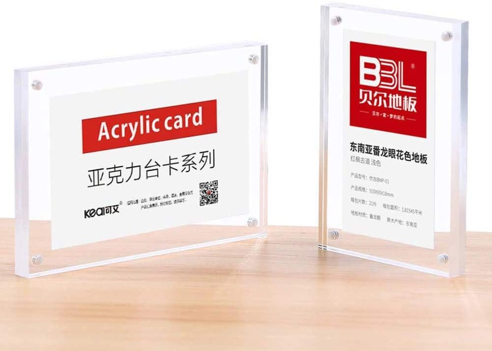 ECKEK 5 Pack Acrylic Label Holder Price Tag Displays Sign Holder with 3M Tape Adhesive Wall Mount Sign Stand (Transparent 90*60mm/3.54*2.36 inches)
