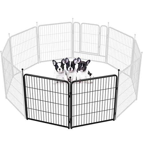 Image of FXW Rollick Unleashed Dog Playpen for Indoor, Yard, RV Camping, 32 inch 2 Panels for Small and Medium Dogs, Black│Patented