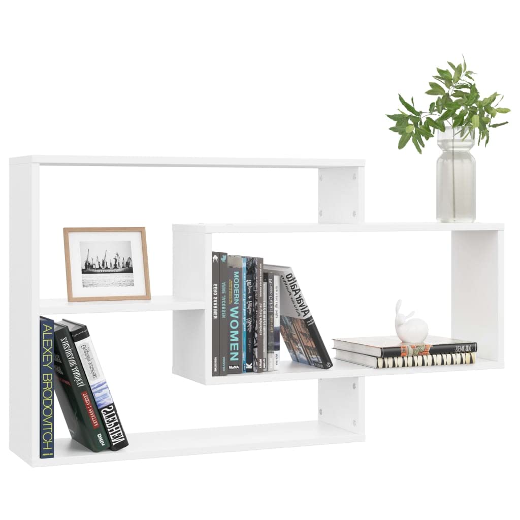 Myheimly andregale Bücherregale Hängeregale Wandregal Bücherregal Regale mit 3 offenen Fächern Schweberegale 104x20x58,5cm Holzwerkstoff Weiß