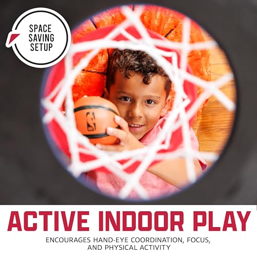 Franklin Sports NBA Ceiling Basketball Hoop for Kids – Indoor Plush Mini Basketball Set with Soft Ball – Safe, Quiet Play – Easy Adhesive Setup for Bedrooms & Playrooms by Franklin Sports - Image 6