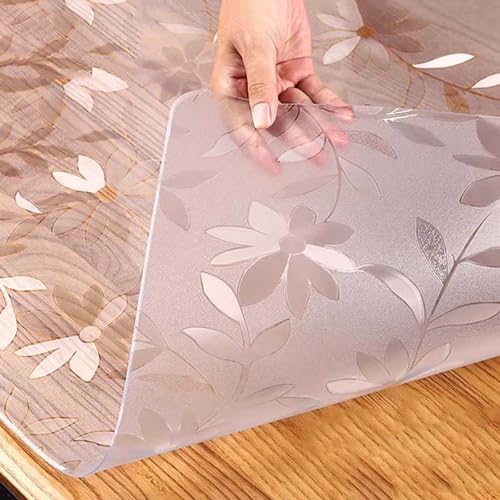 Nappe de table transparente à motif fleuri pour protéger les meubles de la maison
