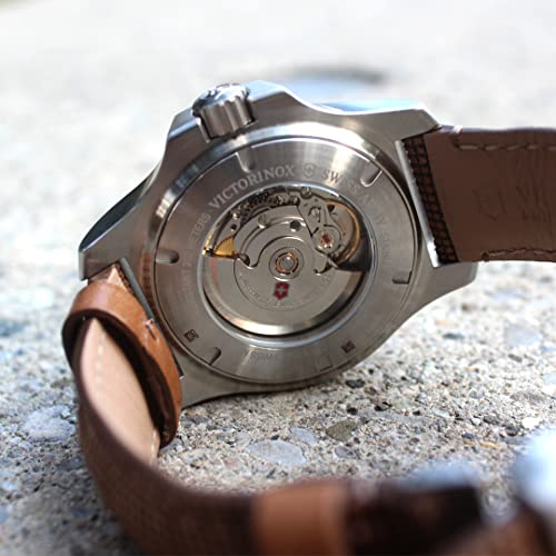 Victorinox I.n.o.x. Mechanical Watch With Black Dial And Brown Leather Strap #TOP21