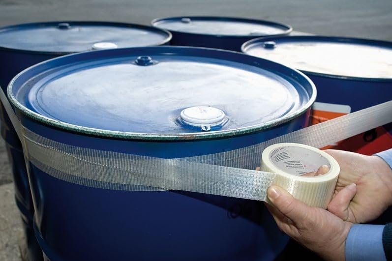 Confezione da 48 rotoli di nastro adesivo, rinforzato, con fibre di vetro,19 mmx50 mt