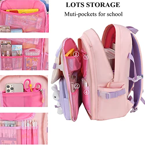 Sunny Shop School Backpacks For Girls Waterproof Backpack Kawaii Cute Kids Backpack Elementary School Bookbag Pink #TOP2