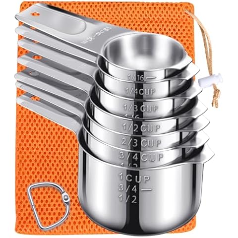 AMOHEE 7PCS Stainless Steel Measuring Cups Cover