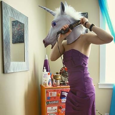 Halloween Creepy Adult Unicorn head 