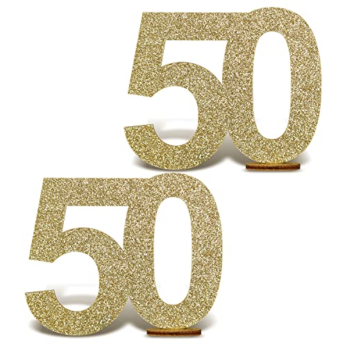 Lot De 12 Chiffres En Bois Scintillants - Chiffre 25 (argent) Ou 50 (or) - 3 X 3,5 Cm - Pour Décoration De Table, Mariage, Anniversaire, DIY
