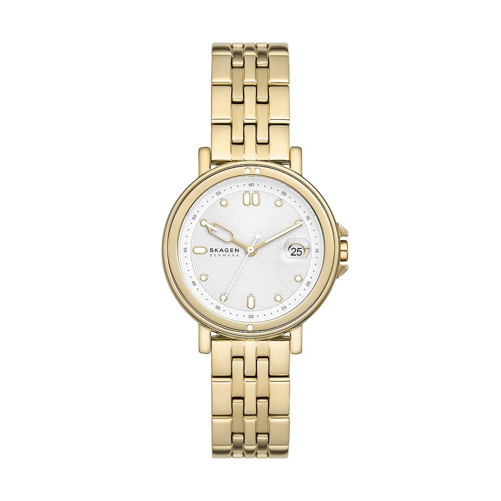 Skagen Women's Watch Signatur Lille Sport Three-Hand Date, Gold Stainless Steel, SKW3135