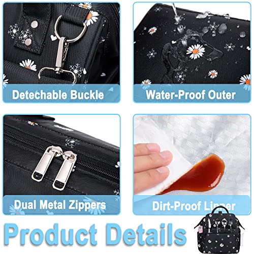 Weitars Lunch Bag For Women,Cute Lunch Bag Flower Insulated Lunch Box Lunch Tote,Wide-Open Lunch Purse With Removable Shoulder Strap With Multi-Pocket,Lunchbag For Work Picnic Hiking Beach #TOP2