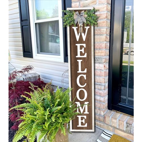 Surfapans Welcome Sign for Front porch Standing 45"X9" White Wood by Surfapans - Used condition - US$37.11