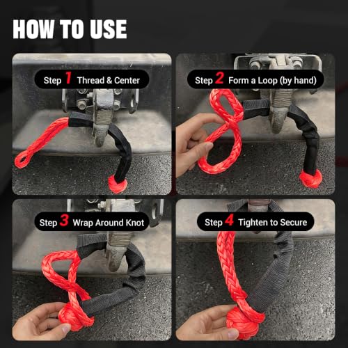 Image of BARTOO 2PCS Soft Shackles 1 /2 Inch x 22 Inch - 56,000LBS Break Strength