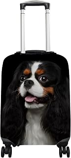 Capa de bagagem fofa Cavalier King Charles Spaniel Dog cabe em malas de 45,7 a 81,2 cm elastano protetor de bagagem de viagem, Multi, XL Cover(Fits 29-32 inch luggage)