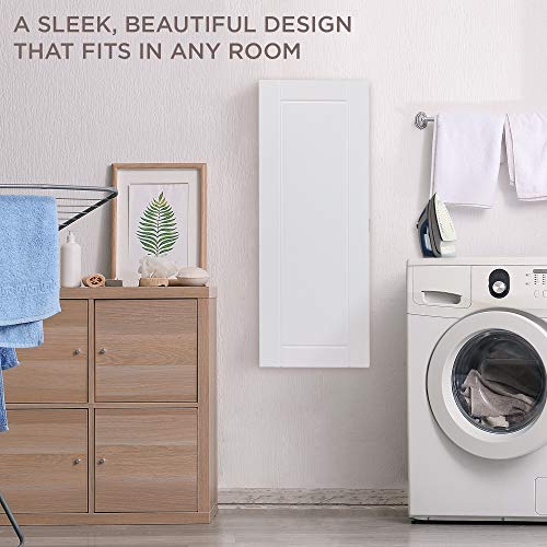 Ivation Wall-Mounted Ironing Board Cabinet, Foldable Ironing Storage Station For Home, Apartment , Easy-Release Lever, Garment Hooks, White #TOP5