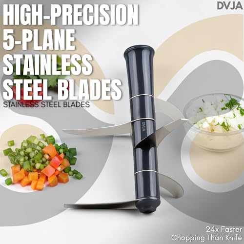 Image of Chopper for Kitchen Use 1000ML,5 Blade Steel Large Manual Hand-Press Vegetable Chopper Mixer Cutter to Cut Onion, Salad, Tomato, Potato (1000 ML)