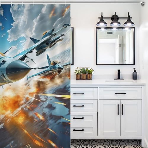 Rideau de douche Combattant en polyester lavable pour baignoire 183x183cm