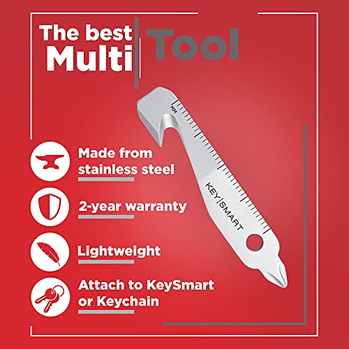 Keysmart Multitool - 5-In-1 Multi-Purpose Keychain Tool With Box Cutter, Ruler, Pry Bar, Phillips And Flat Head Screwdriver - Edc Gear Mini Multitool, And Keychain Accessories - Great Stocking Stuffer #TOP1