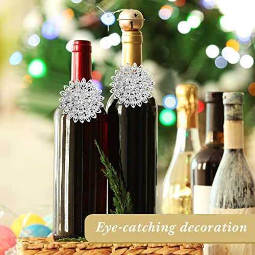 Geiserailie Flower Napkin Rings Alloy Floral Rhinestone Napkins Rings Crystal Rhinestone Napkin Rings Holders For Wedding Birthday Christmas Dinner Party Home Table Decoration (6 Pcs) #TOP5