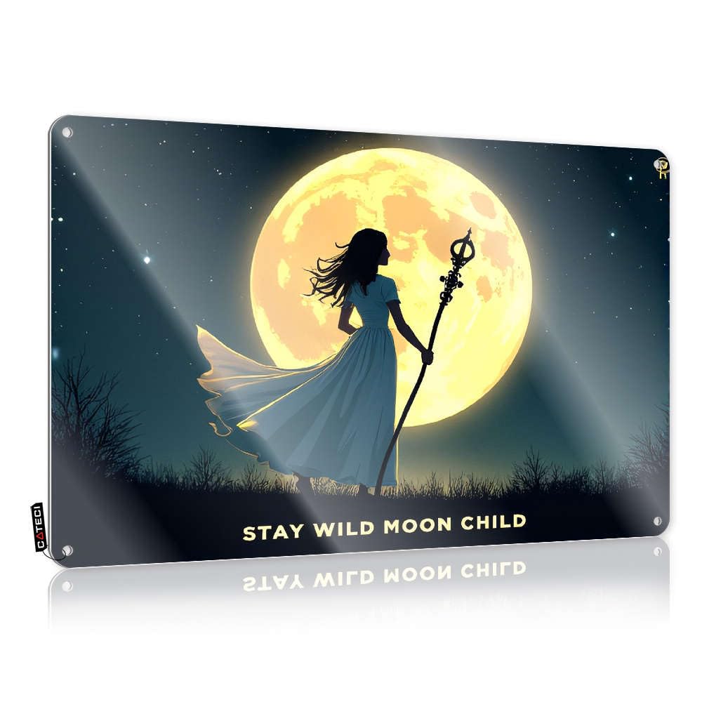 Signs For Garage Stay Wild Moon Child Tin Sign Tin Bar Signs Metal Sign Funny(30X40CM)