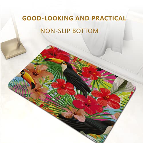 Door Rug Exotic Composition From Tropical Bird Toucan Leaves And Hibiscus Flowers Seamless Pattern C Outdoor Front Door Mat Bathroom Mat Rubber Foldable Anti-Slip Door Mat 16X24Inchs Ljn #TOP2
