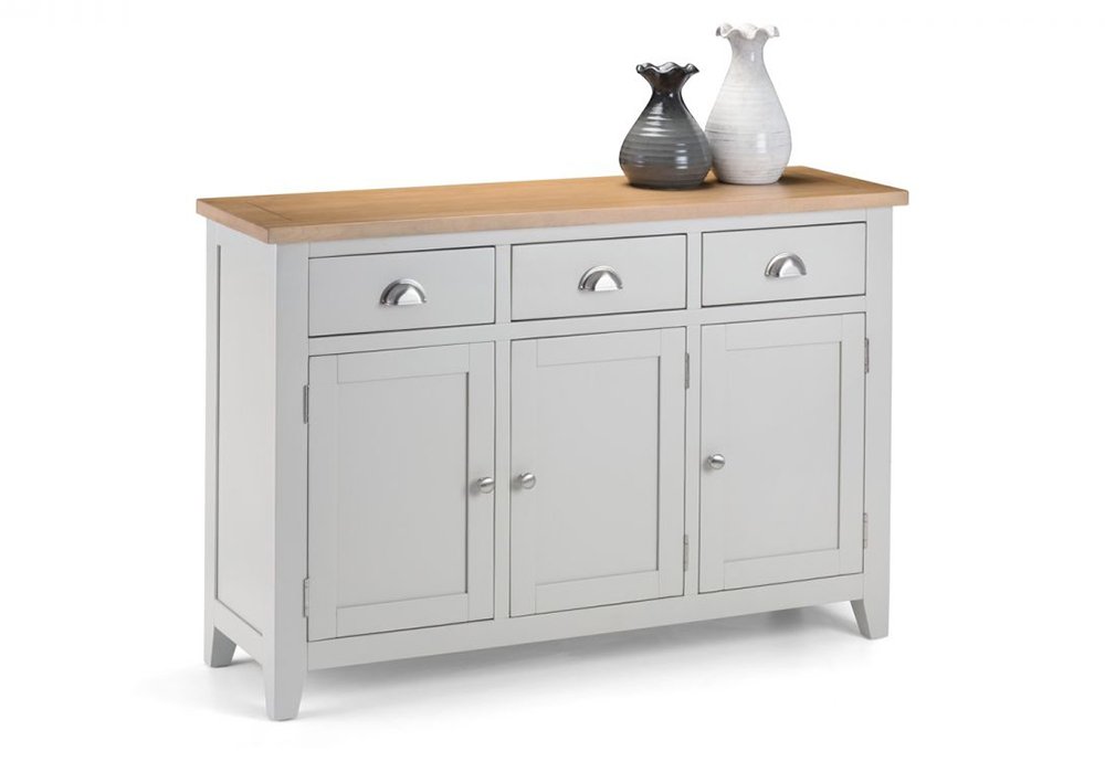 Julian Bowen Grey Richmond Sideboard - Elephant /Pale Oak