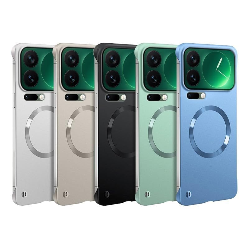 Étui Xiaomi 14 Pro bleu rigide sans cadre avec clapet magnétique premium