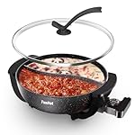 Hot Pot Electric with Divider, 6L Double-Flavor Non-stick pot, Temperature control, Large 6-Litre Capacity, Suitable for 6-12 people (black)