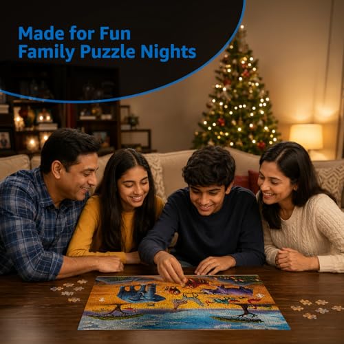 Image of Amazon Brand - Jam & Honey 1000 Piece Animal Puzzle for Teens & Adults | 14+ Years | Animal Theme | Long Puzzle