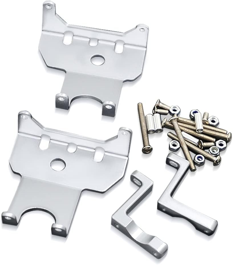 AXSPEED 2Pcs Aluminum Alloy Chassis Armor Axle Protector Skid Plate for 1/10 Axial Wraith 90048 90053 RC Crawler Car Parts - (Color: Silver)