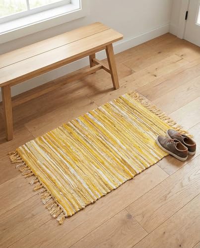 Tapete Rugs.com Chindi Cotton 2' x 3' Amarillo miniatura 4