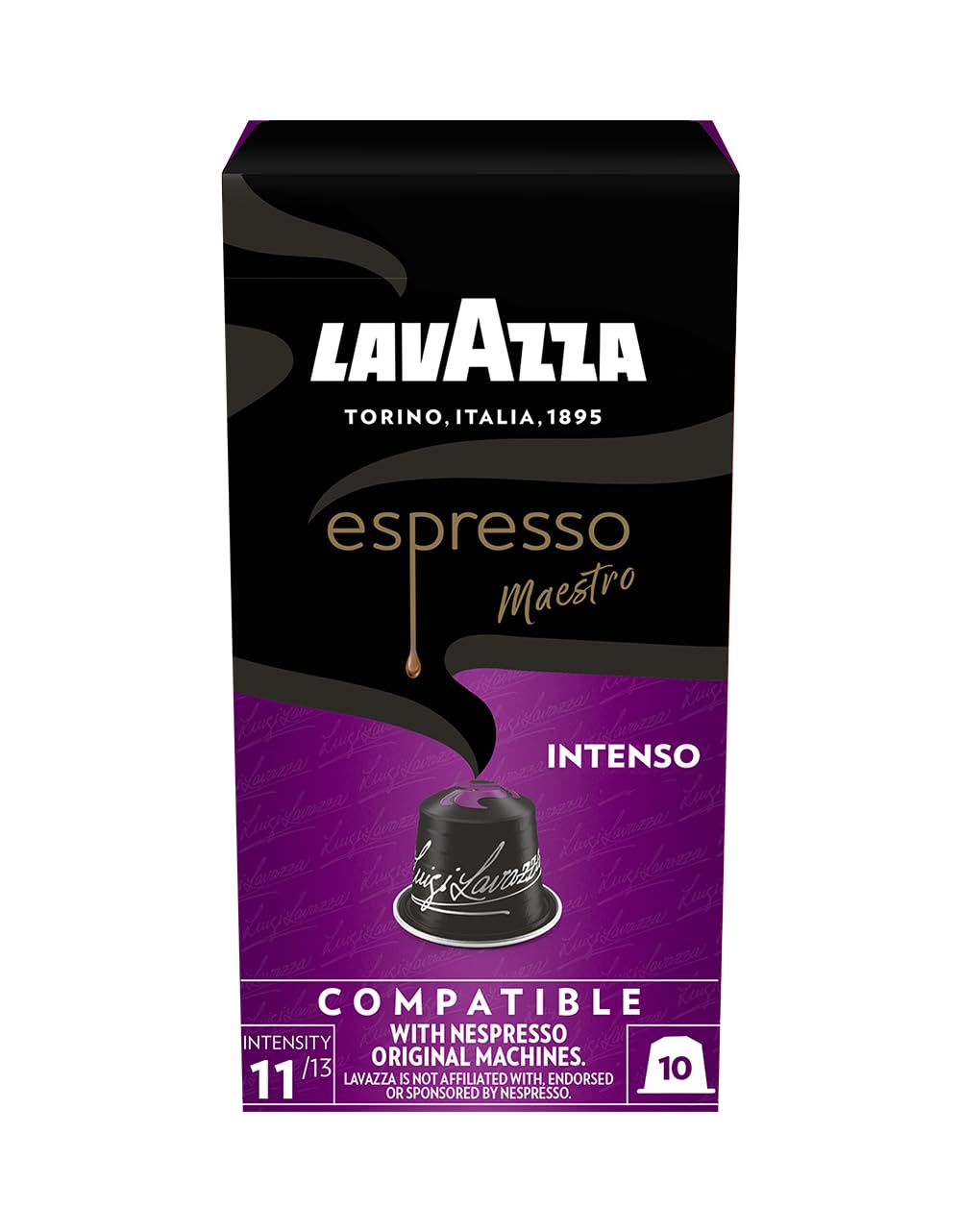 Espresso Maestro Intenso, Nespresso Compatible Aluminium Capsules, Zero CO2 Impact 10 Capsules, 57g