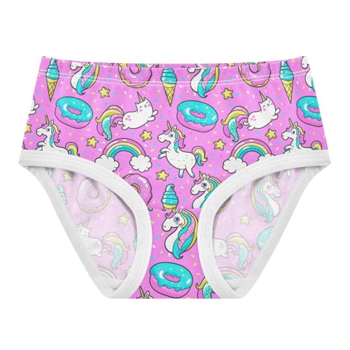 Wusikd Unicorn Girls' Underwear Cotton Donut Rainbow Girls Briefs Soft Toddler Underwear 6T